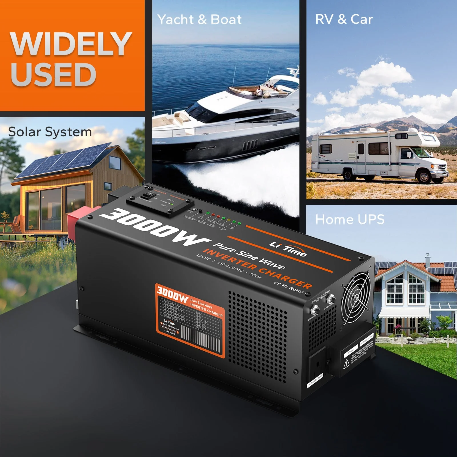 ✅Like New✅LiTime 3000 Watt Pure Sine Wave Inverter Charger for UPS, RV, Home, Boat - Image 7
