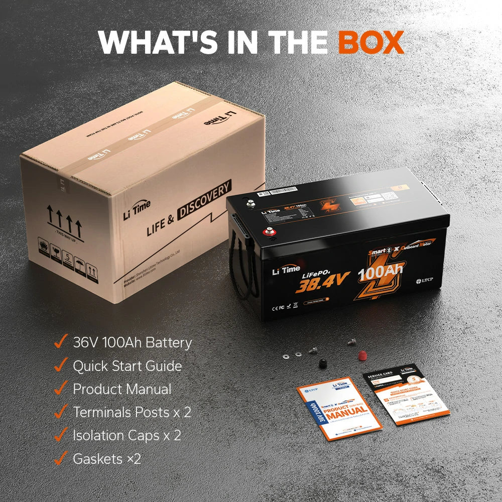LiTime 36V 100Ah OBM Marine Battery for Trolling Motors & Electric Outboard Motors - Image 10