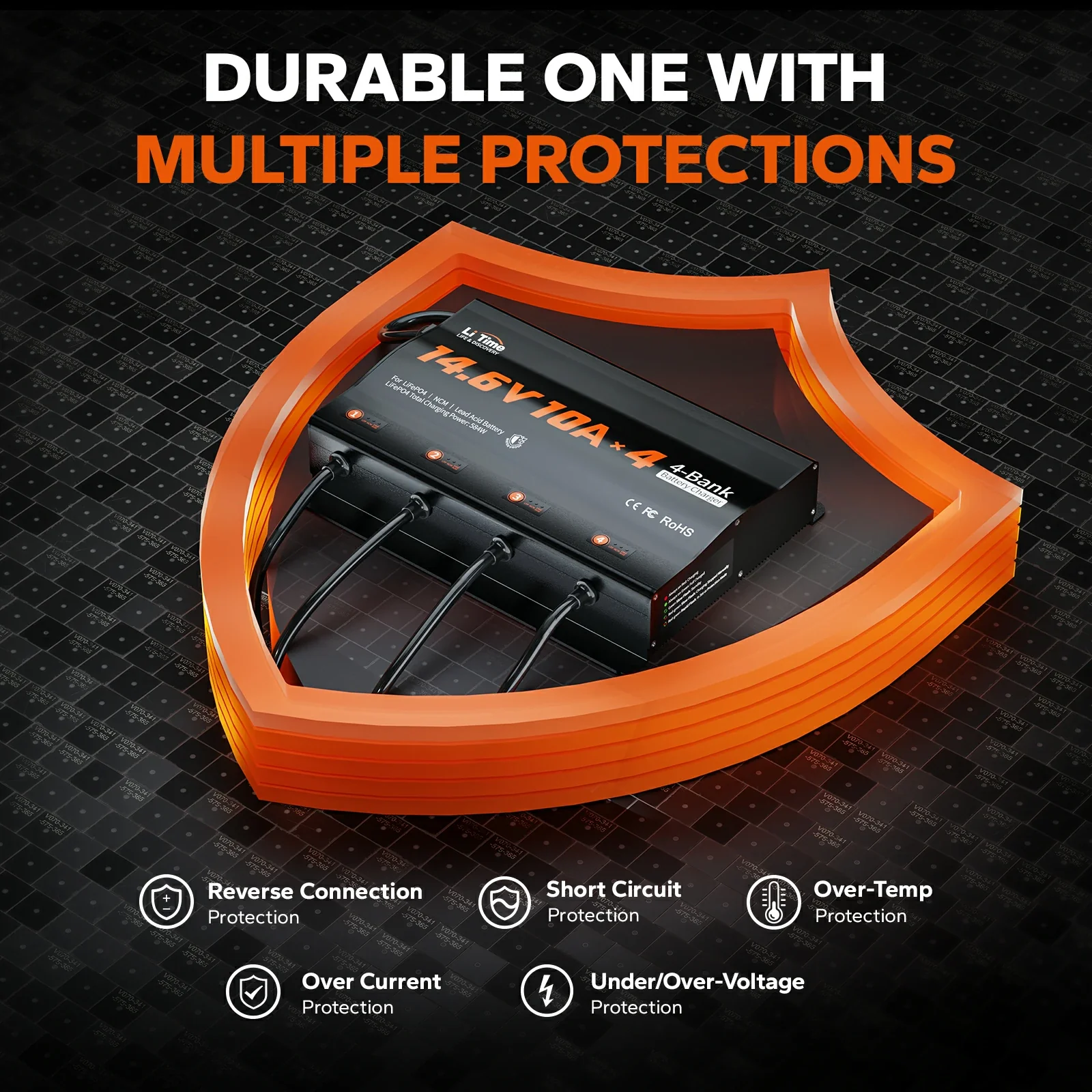LiTime 4 Bank 12V 10A Battery Charger for Marine, RV - Image 5