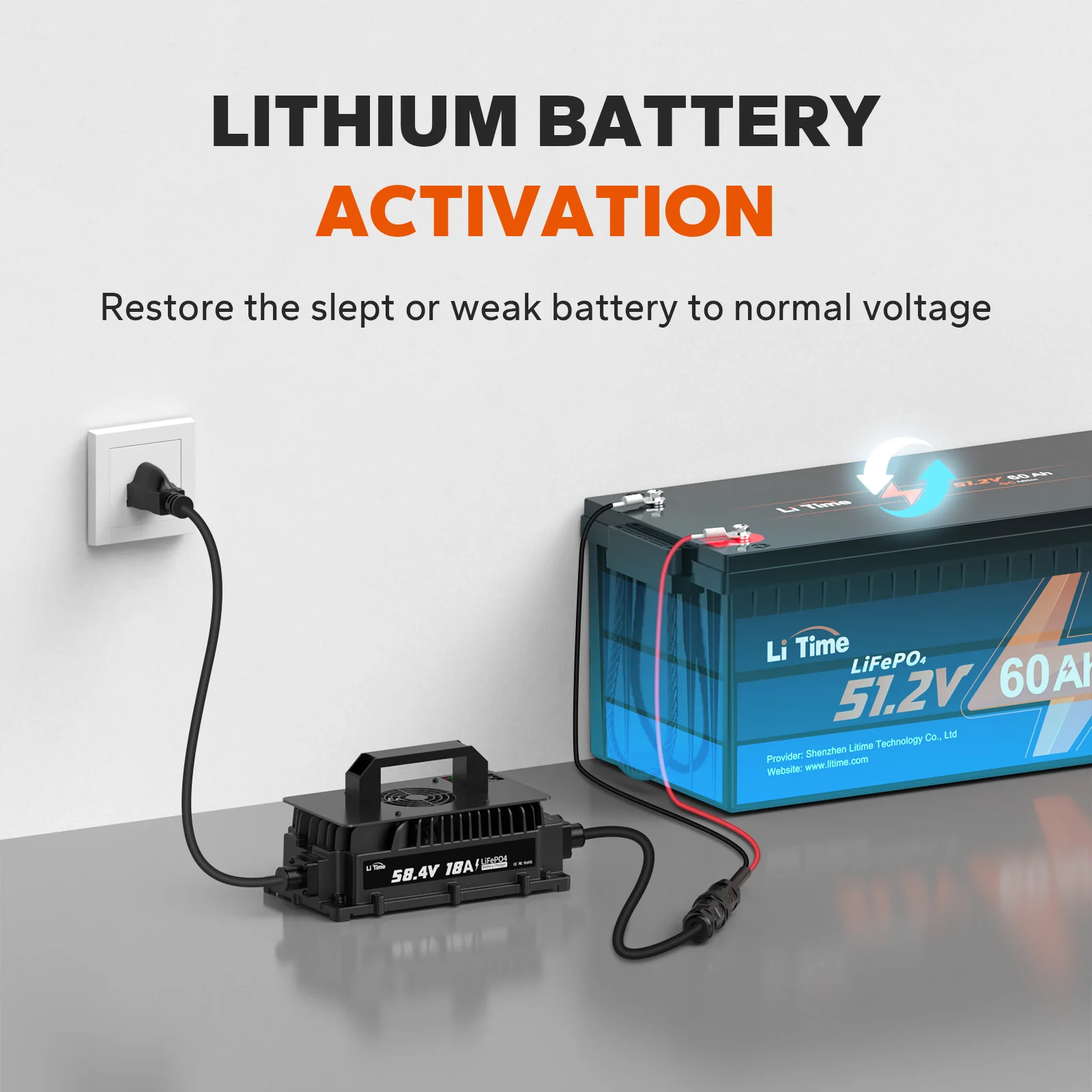 【Like New】LiTime 48 Volt (58.4) 18A LiFePO4 Battery Charger IP65 Waterproof - Image 8