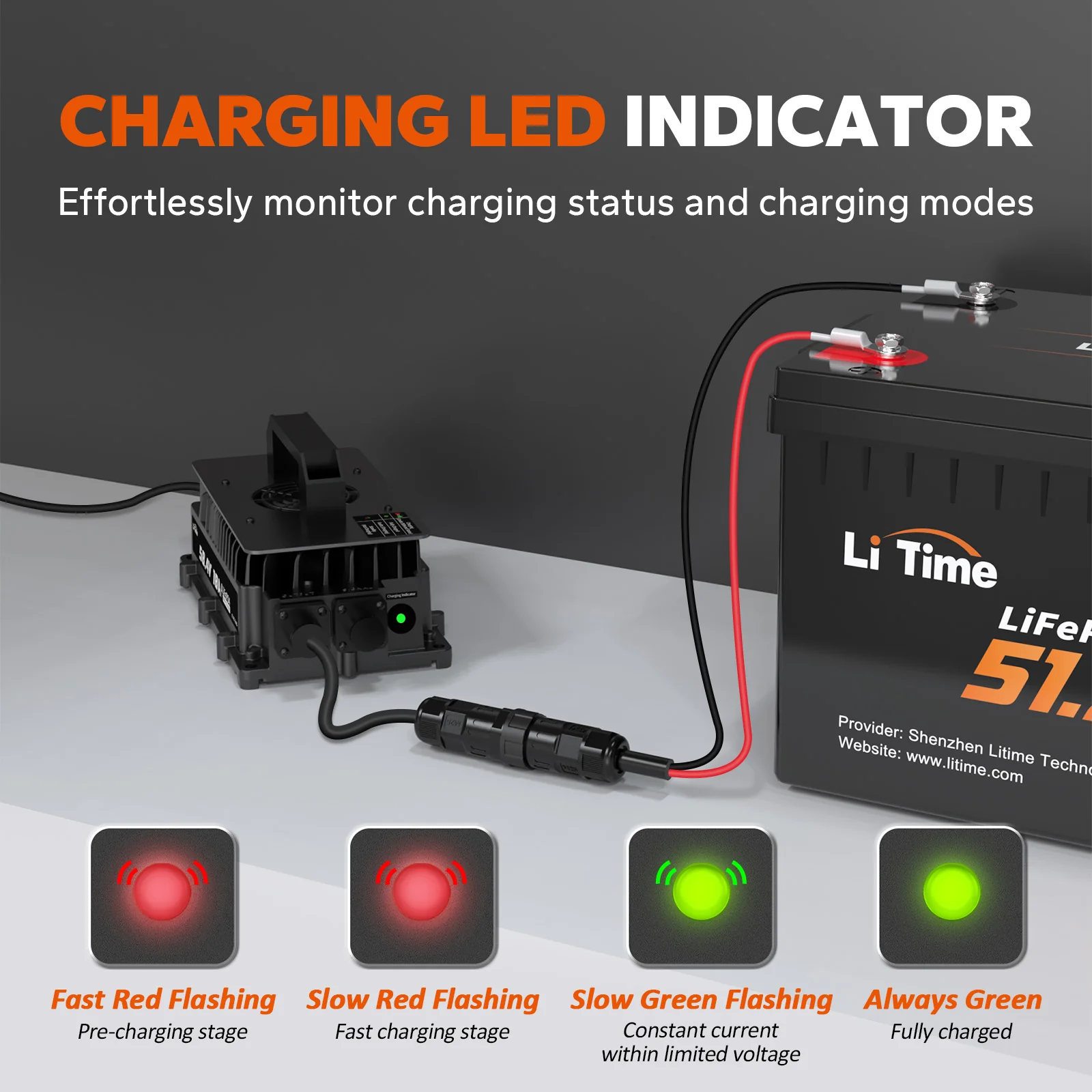 【Like New】LiTime 48 Volt (58.4) 18A LiFePO4 Battery Charger IP65 Waterproof - Image 9