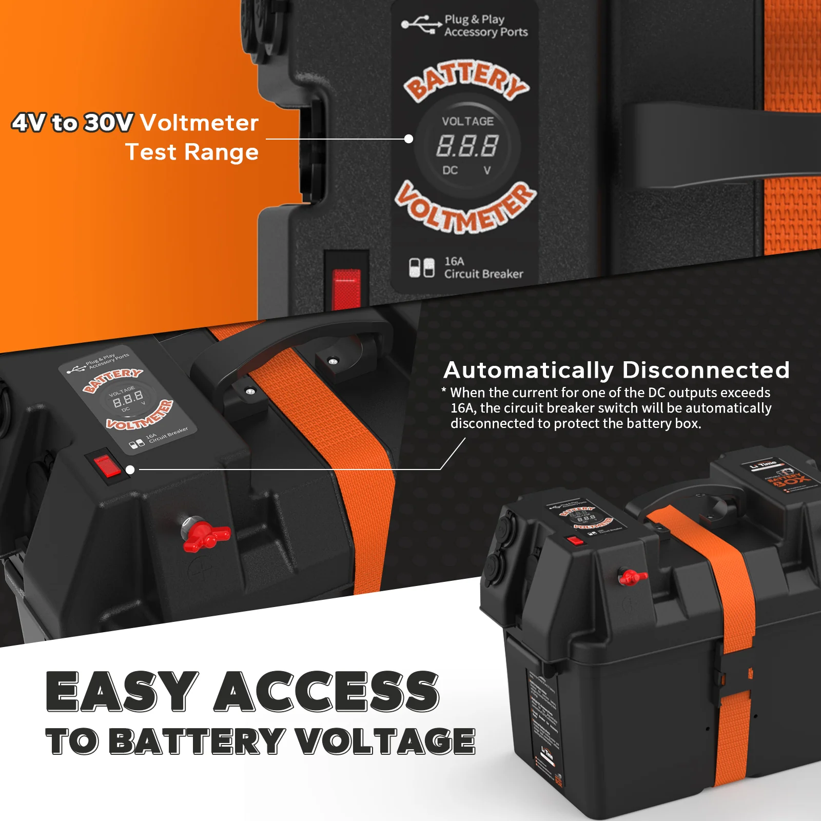 ✅Like New✅ LiTime Group 24/27/31 Battery Box, Built-in Voltmeter - Image 4