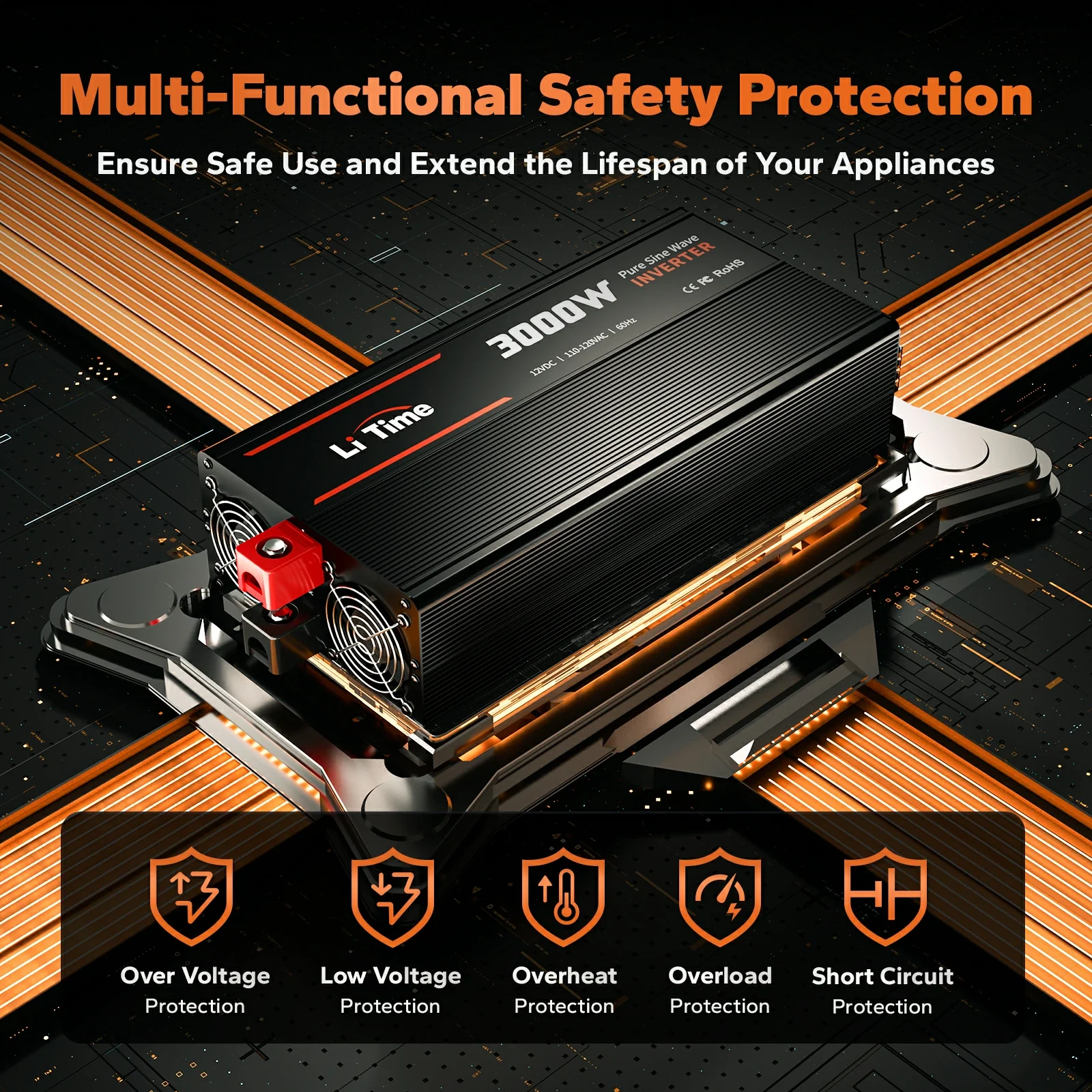 LiTime 3000 Watt 12V Pure Sine Wave Inverter - Image 7