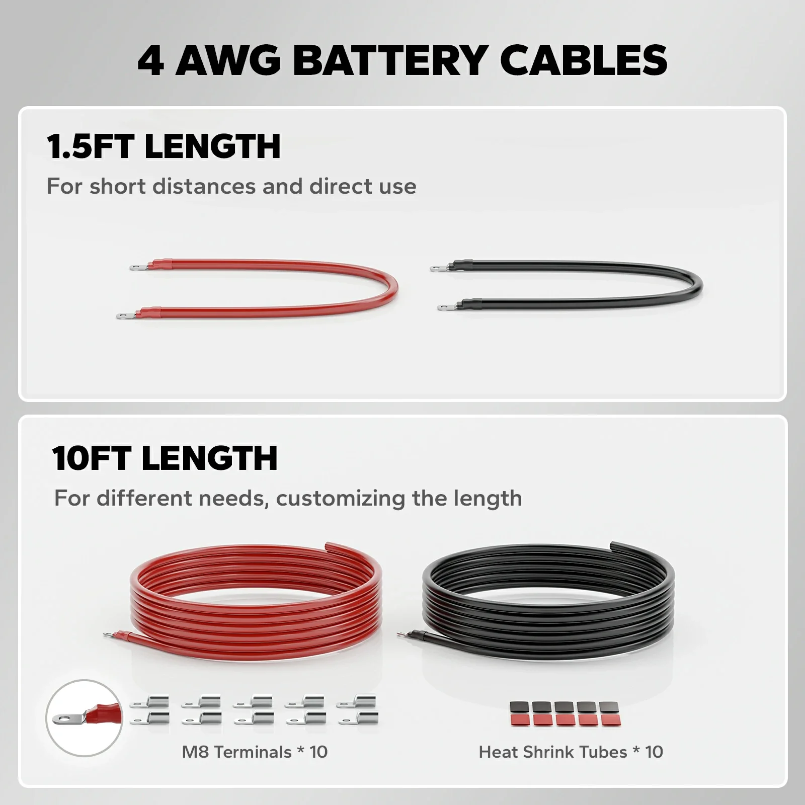 LiTime 4AWG 1.5FT/10FT Battery Cable Set - Image 3