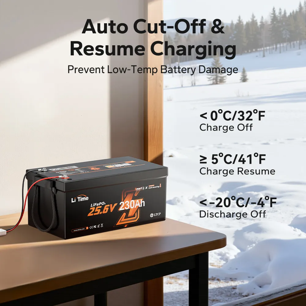 LiTime LiHeat™ 24V 230Ah Dual-Mode Self Heating Smart Lithium Battery for RV and Off-Grid - Image 5