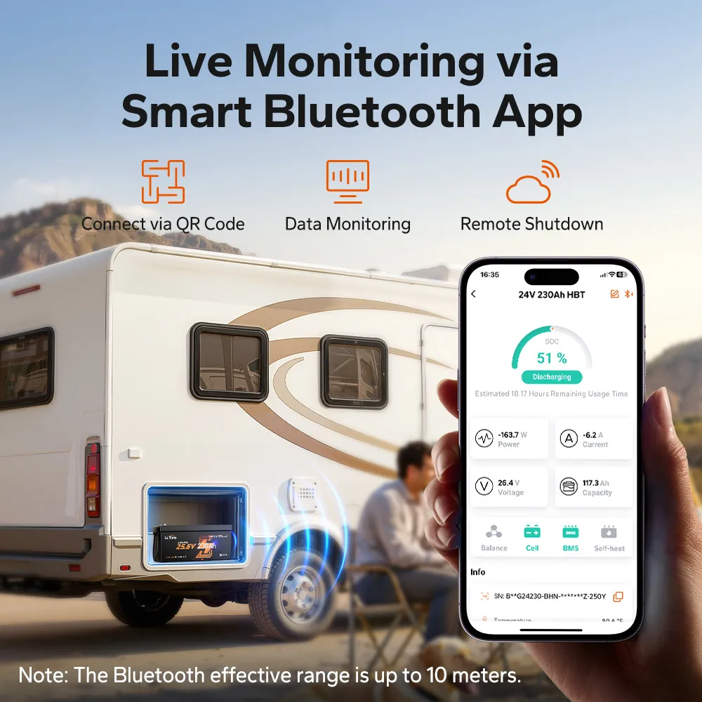 LiTime LiHeat™ 24V 230Ah Dual-Mode Self Heating Smart Lithium Battery for RV and Off-Grid - Image 4