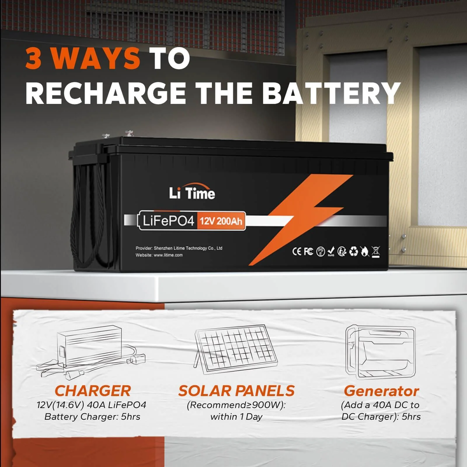 LiTime 12V 200Ah LiFePO4 Deep Cycle Lithium Battery - Image 11