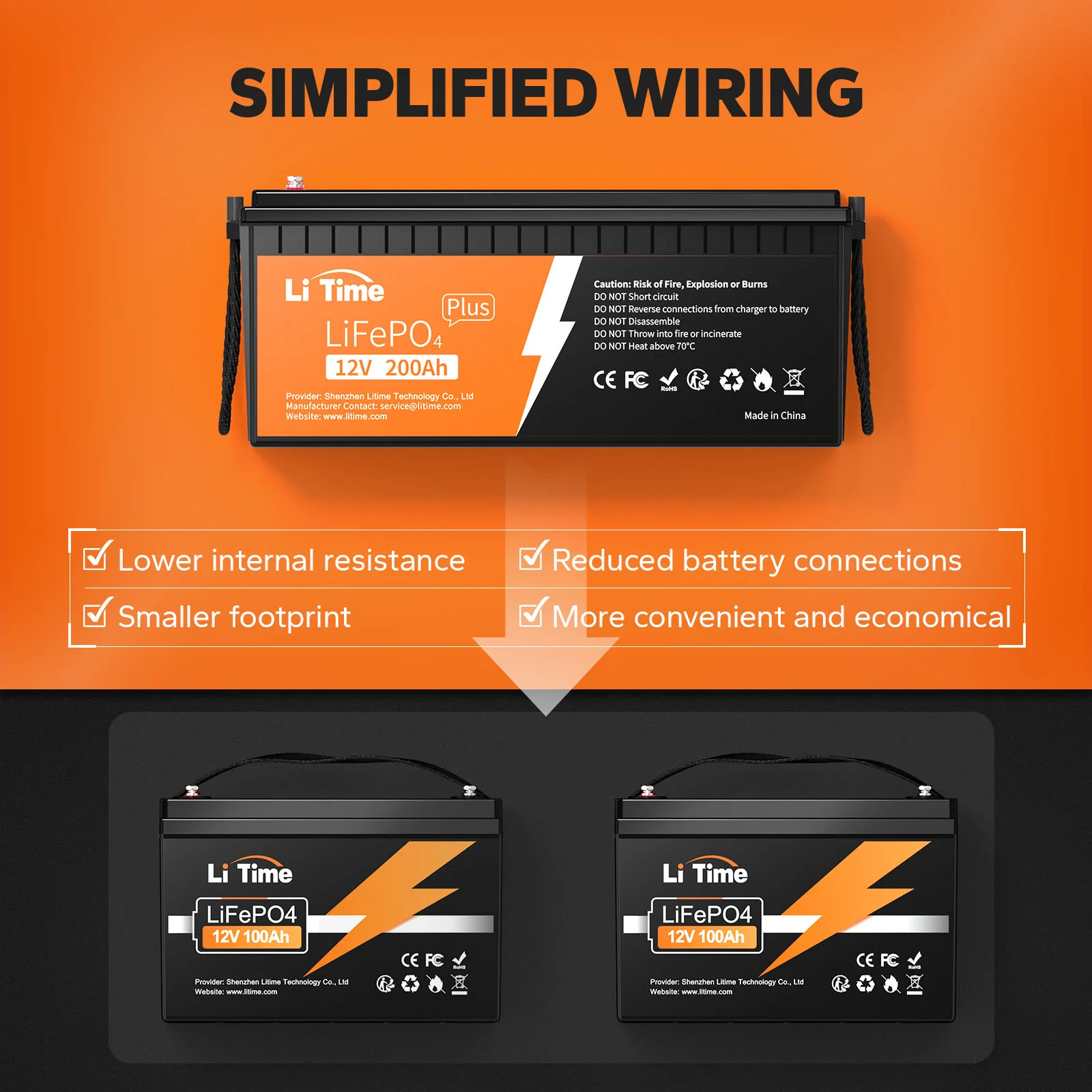 LiTime 12V 200Ah Plus LiFePO4 Lithium Battery - 200A BMS - Image 7